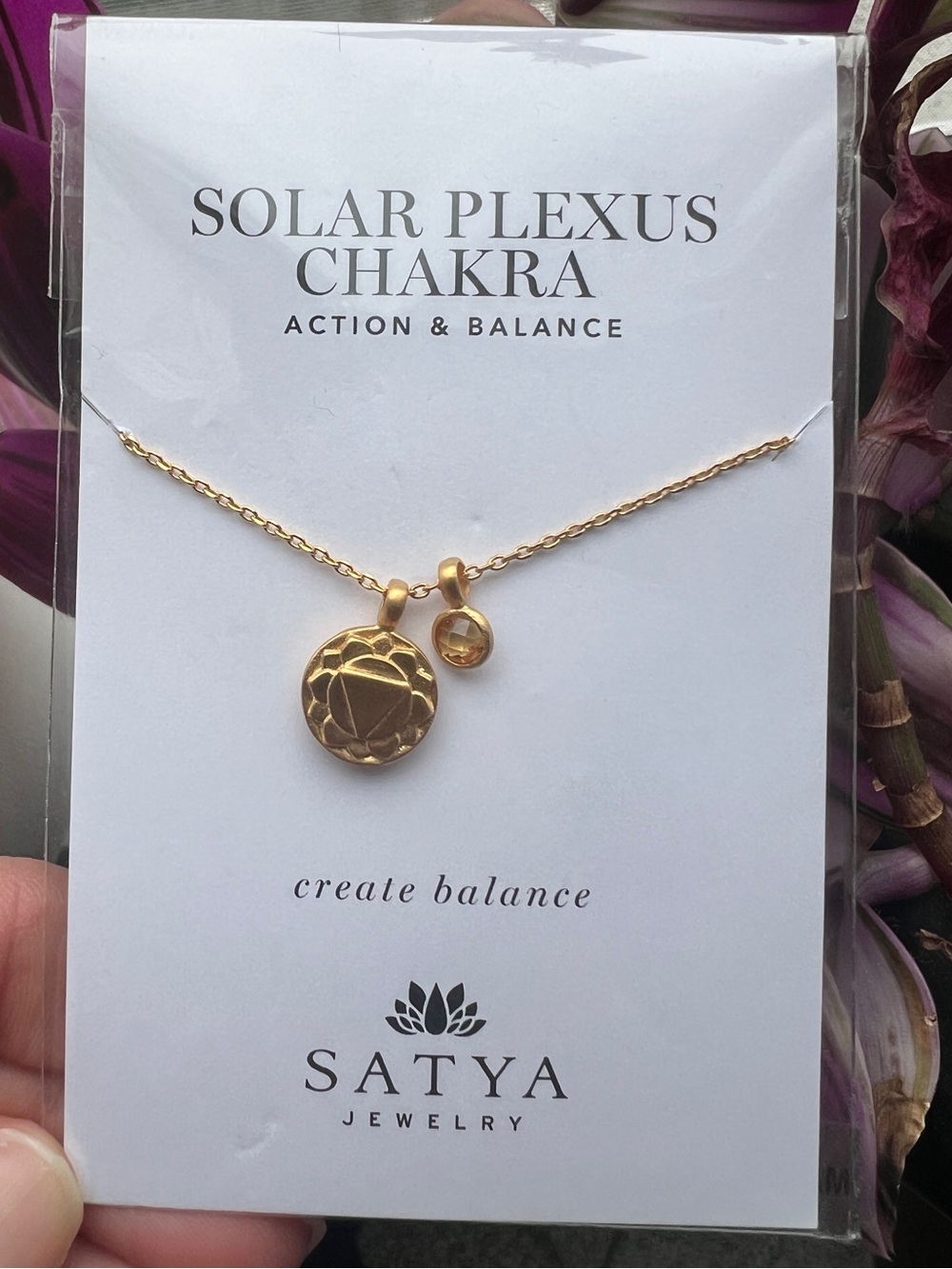 Satya Gold Plated Chakra Charm Necklace NWT